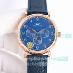 TW Factory Swiss Replica IWC Portugieser Perpetual Calendar Rose Gold Case Black Leather Watch